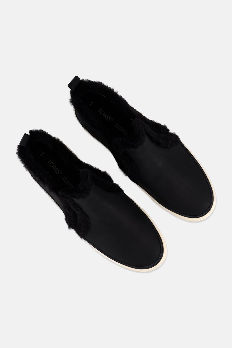 TOMS أحذية نسائية برايس من الفرو الصناعي بكعب مرتفع، سوداء - Image 4